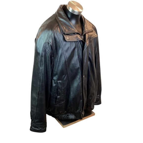 Wilsons Leather Black Leather Mens 2X Moto Jacket With Zip Out Thinsulate Insula - Picture 5 of 16